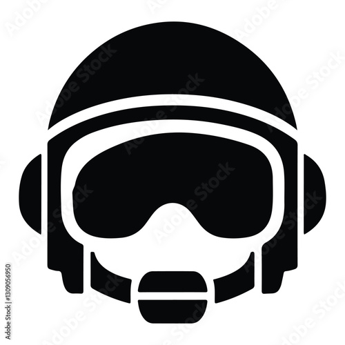 High Quality Aviator Helmet Vector Silhouette for Professional Design Project