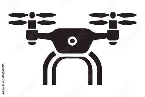 Heavy Duty Drone Technology Innovation Quadcopter Silhouette for Advanced Applications