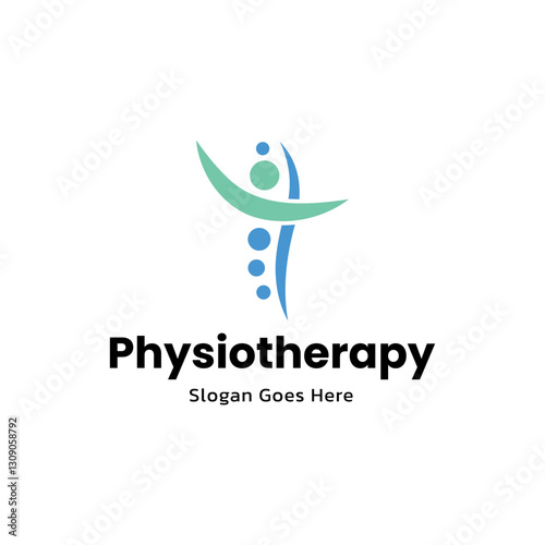 Physiotherapy logo design. Orthopedic spine and physiotherapy logo design vector template.