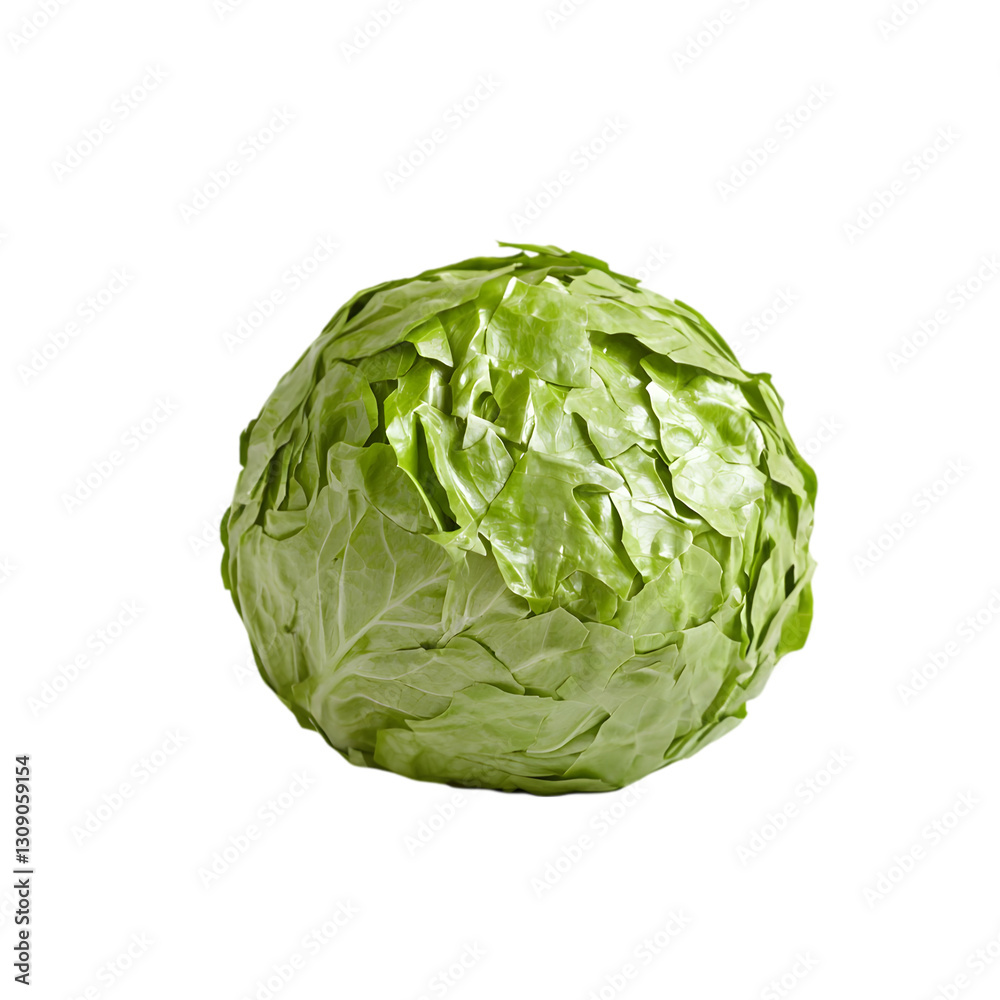 Fototapeta premium Fresh green lettuce isolated background food photography minimalist style close-up culinary concept