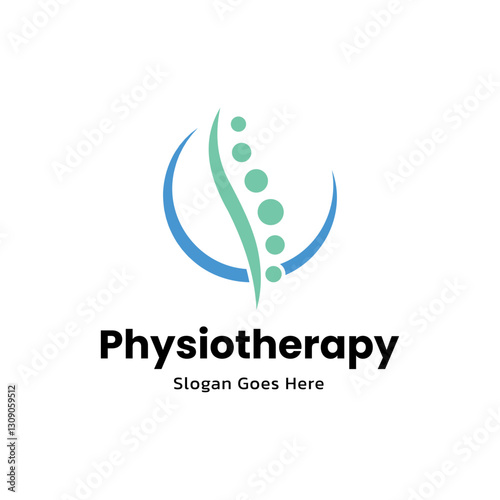 Physiotherapy logo design. Orthopedic spine and physiotherapy logo design vector template.