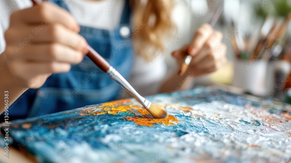Creative exploration in a vibrant art studio filled with inspiration Creative exploration in a vibrant art studio filled with inspiration