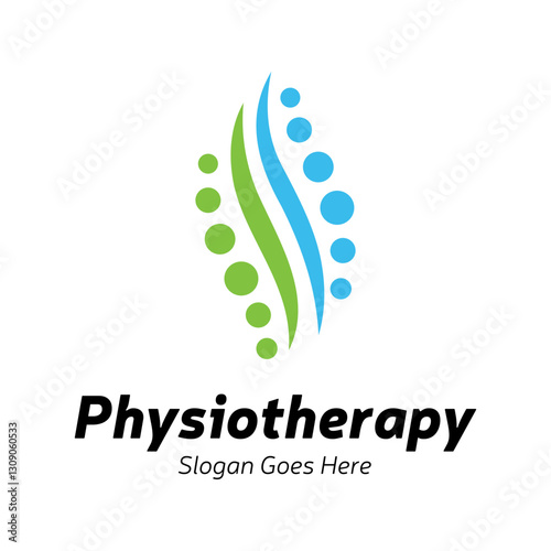 Physiotherapy logo design. Orthopedic spine and physiotherapy logo design vector template.