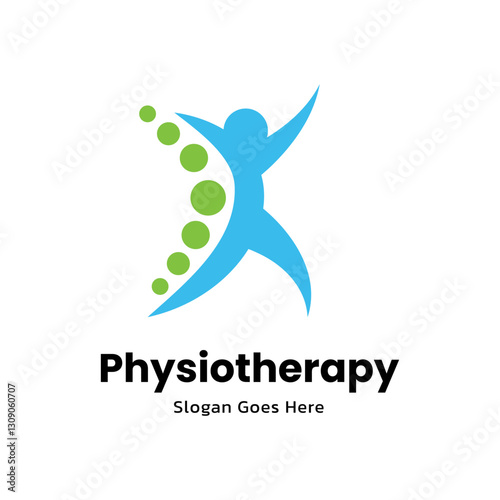 Physiotherapy logo design. Orthopedic spine and physiotherapy logo design vector template.