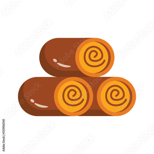 Trendy icon of wood logs designed in 3d style