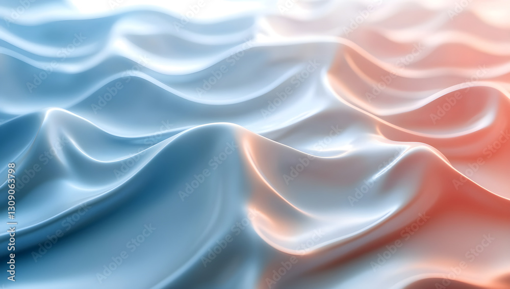 Obraz premium Futuristic Abstract 3D Waves – AI Digital Art.