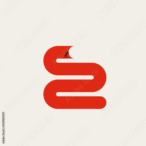Find your own way business vector concept. Symbol of career challenge, entrepreneurship, leadership. Minimal design eps10 illustration