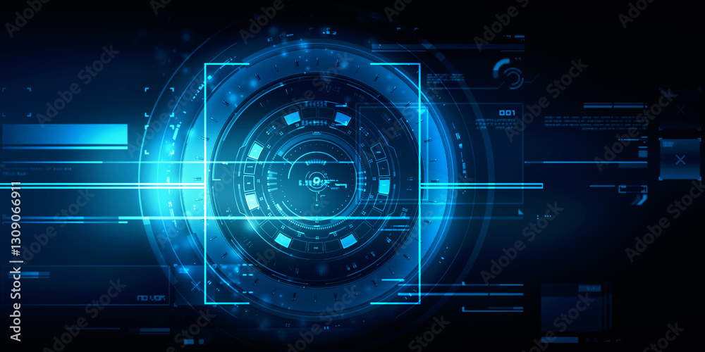 Obraz premium 2d illustration Abstract futuristic electronic circuit technology background