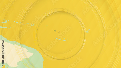 Abstract Map of Vanuatu and Surrounding Regions with Circular Patterns.