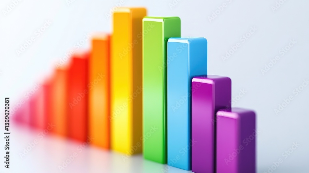 Rainbow Bar Graph, A Vibrant Visual Representation of Growth and Data Rainbow Bar Graph, A Vibrant Visual Representation of Growth and Data