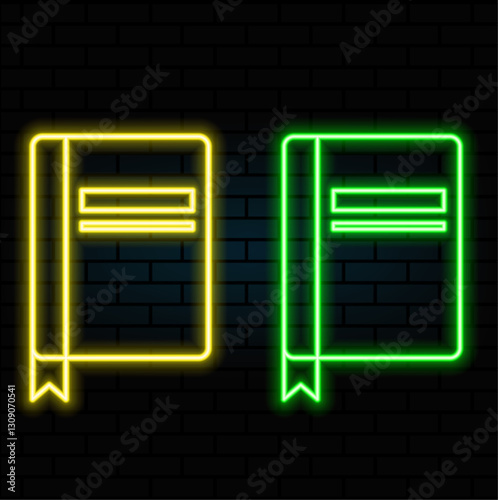Notebook neon icon. Simple thin line, outline vector of education icons for ui and ux, website or mobile application