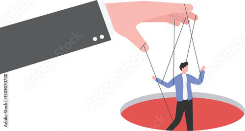 Mental manipulation, string attached with brain illustration