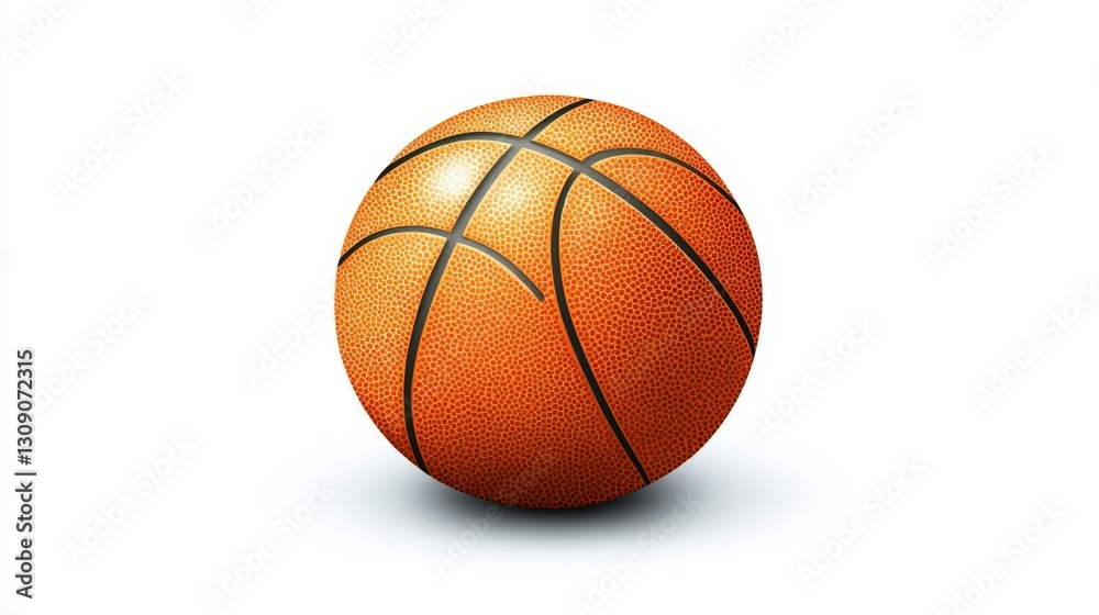 Fototapeta premium A vibrant orange basketball with visible texture and details, perfect for sports-themed designs and creative projects.