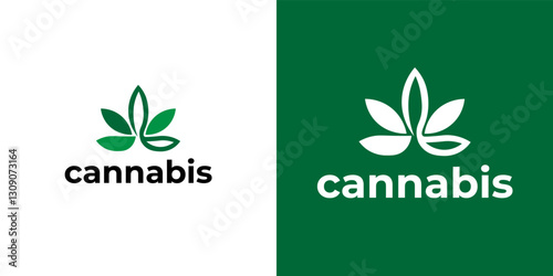 Cannabis essence oil drop logo design