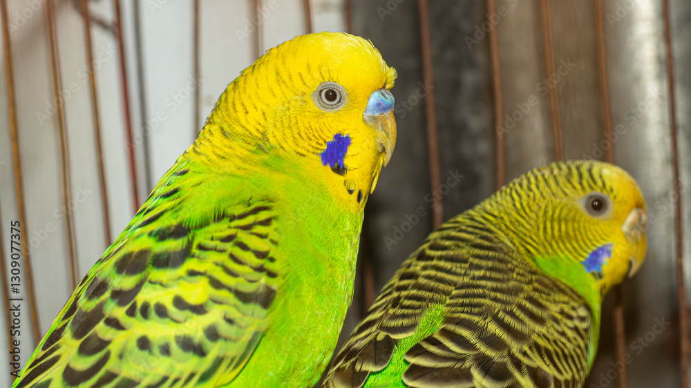 Fototapeta premium The budgerigar is a familiar pet small parrot. Budgerigars are popular pets