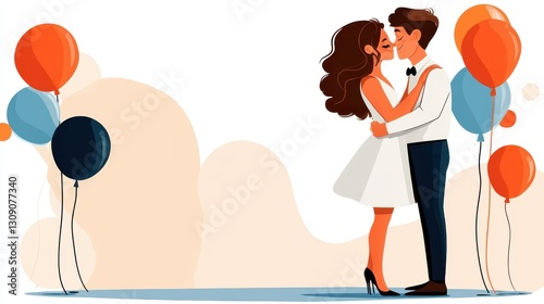 Teenagers share a magical moment dancing at a joyful prom night celebration