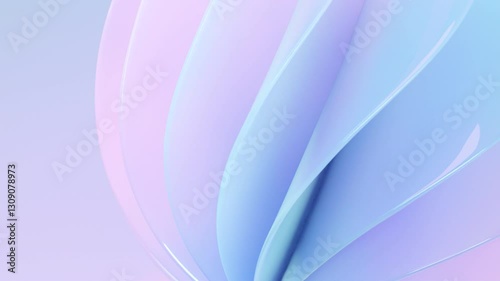 Abstract waves, rotating sphere. 3D rendered background, flowing twisted shapes with a glass texture. Smooth animation in pink and blue tones. Elegant looped wallpaper and animated footage