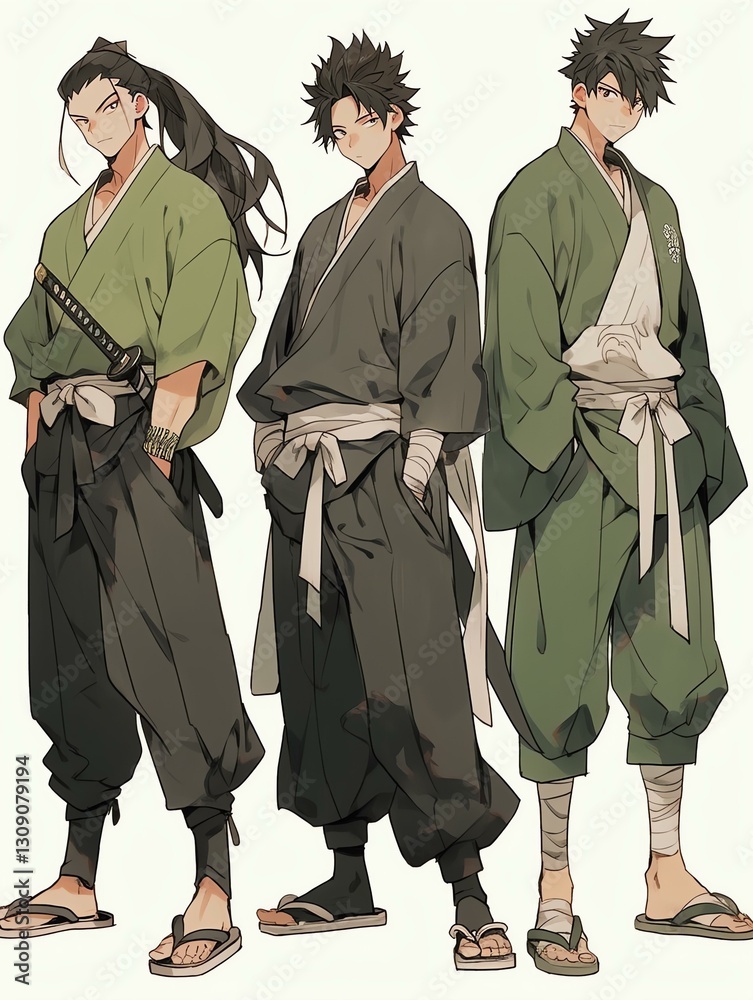 Three Men with Katanas