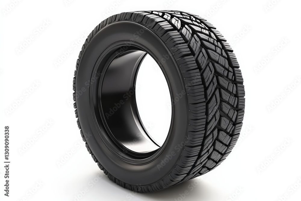 Black Tire on White Background. (2) Black Tire on White Background. (2)