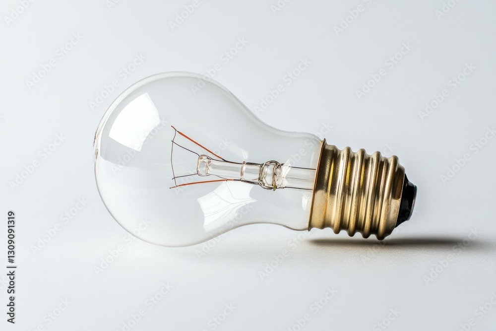 Light bulb on solid white background. Neural network AI generated Light bulb on solid white background. Neural network AI generated