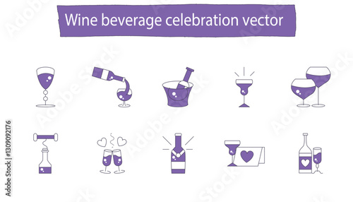 Wine beverage celebration vector 