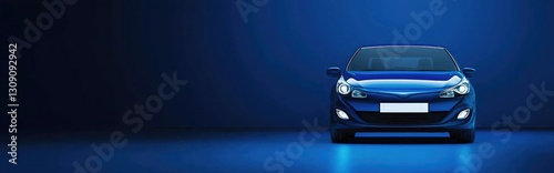 Close-up of the headlights of a modern car on a dark background