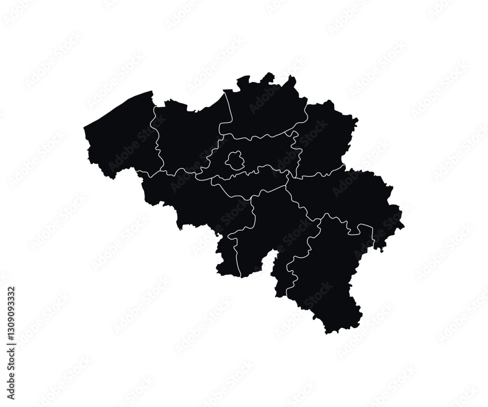 Obraz premium Belgium Map vector icon. Map of Belgium Black Silhouette. 