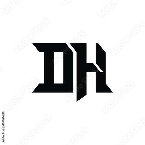 DH monogram logo design letter text name symbol monochrome logotype alphabet character simple logo