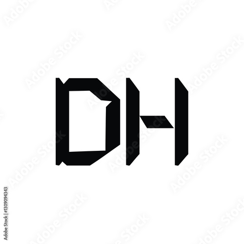 DH monogram logo design letter text name symbol monochrome logotype alphabet character simple logo