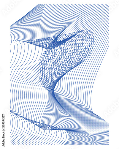 A modern and abstract line art design with flowing lines against a white background. Perfect for creating eye-catching backgrounds, wallpapers, and digital art