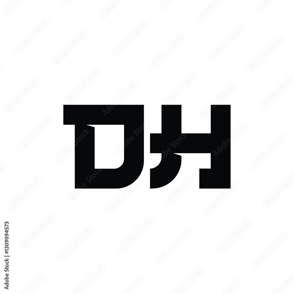 DH monogram logo design letter text name symbol monochrome logotype alphabet character simple logo DH monogram logo design letter text name symbol monochrome logotype alphabet character simple logo