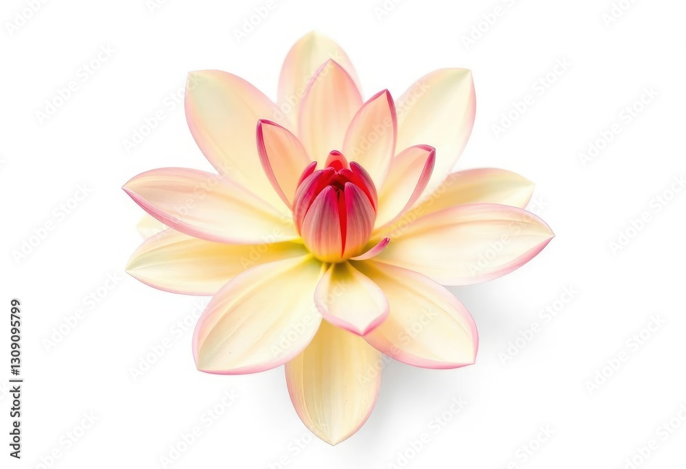 Fototapeta premium A single vibrant bloom, petals perfectly formed, isolated on pure white , autumn, illustration