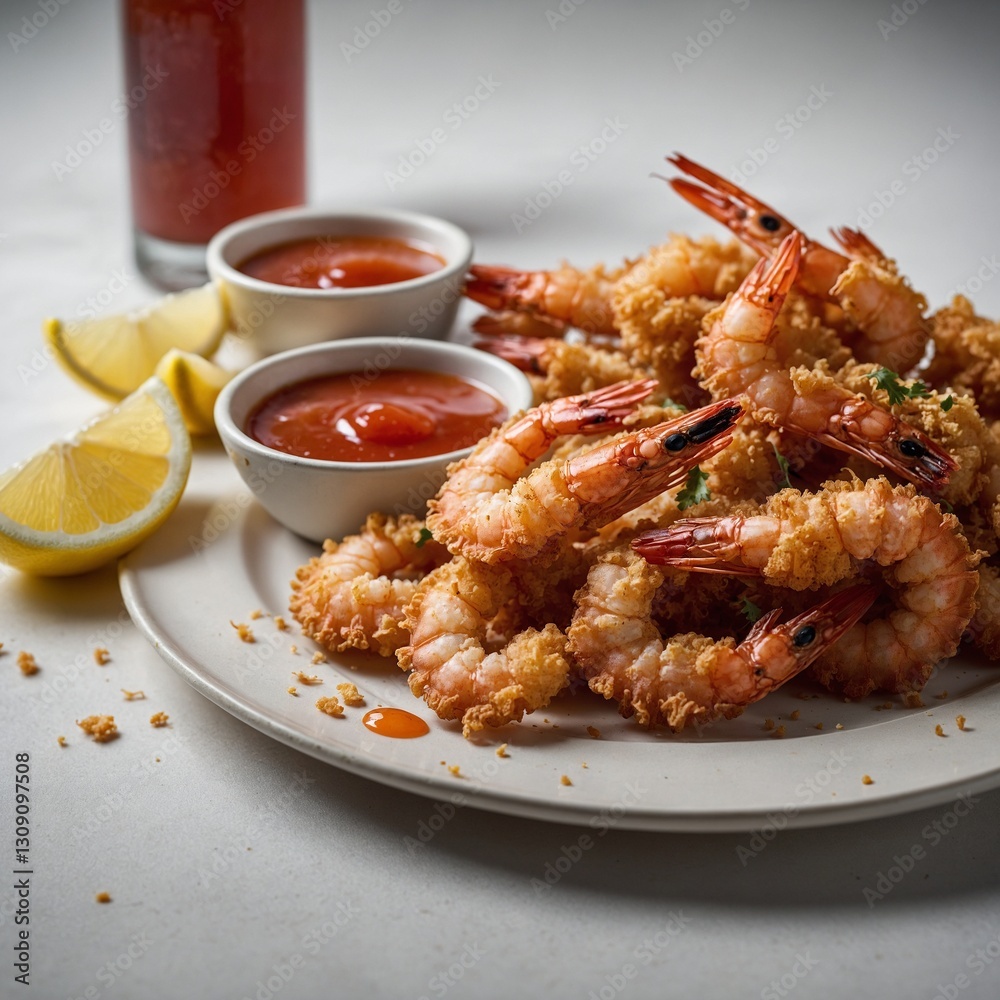 A plate of crispy tempura prawns and vegetables lightly golden, Ai Generated
Crispy Salt and Pepper Shrimp on White Plate with Light Garnish on Bright Background
A plate of crispy tempura prawns and vegetables lightly golden, Ai Generated
Crispy Salt and Pepper Shrimp on White Plate with Light Garnish on Bright Background