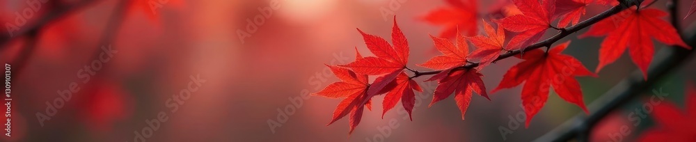 Crimson red maple leaves cluster on slender branches , scarlet, leaf Crimson red maple leaves cluster on slender branches , scarlet, leaf