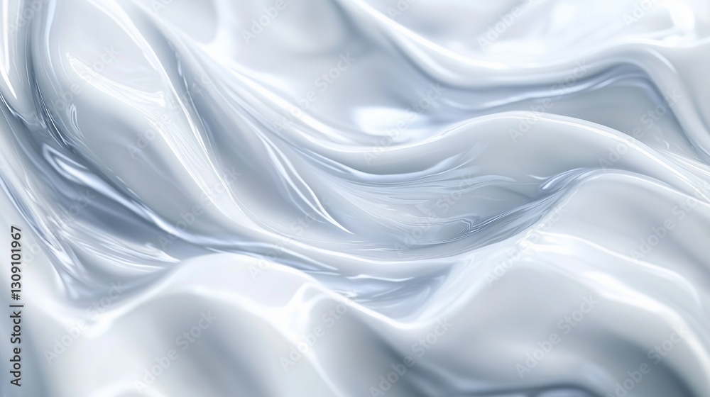 Fototapeta premium White fabric background. Seamless seamless waves with a glossy white background. Abstract texture of marble with wavy texture of marble. Background lifestyle of white fabric.