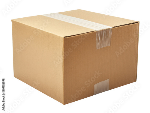 Isolated Brown Cardboard Box
