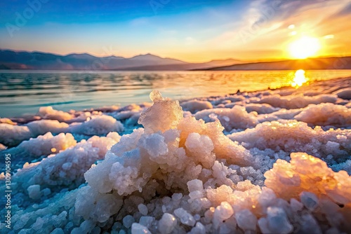 Dead Sea salt: ancient mineral crystals, prized for skincare, therapeutic uses, and spa treatments, including floatation therapy.