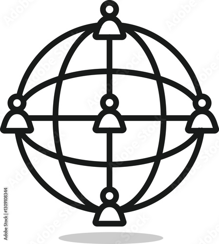 Global network icon vector