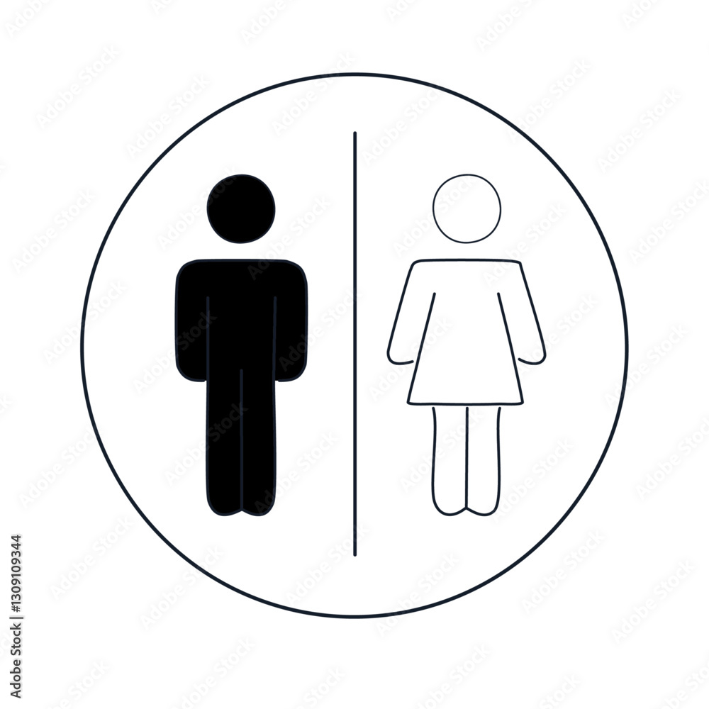 male and female wc toilet signs vector design