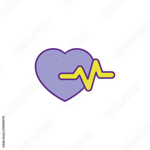 Heart Beats icon vector stock illustration