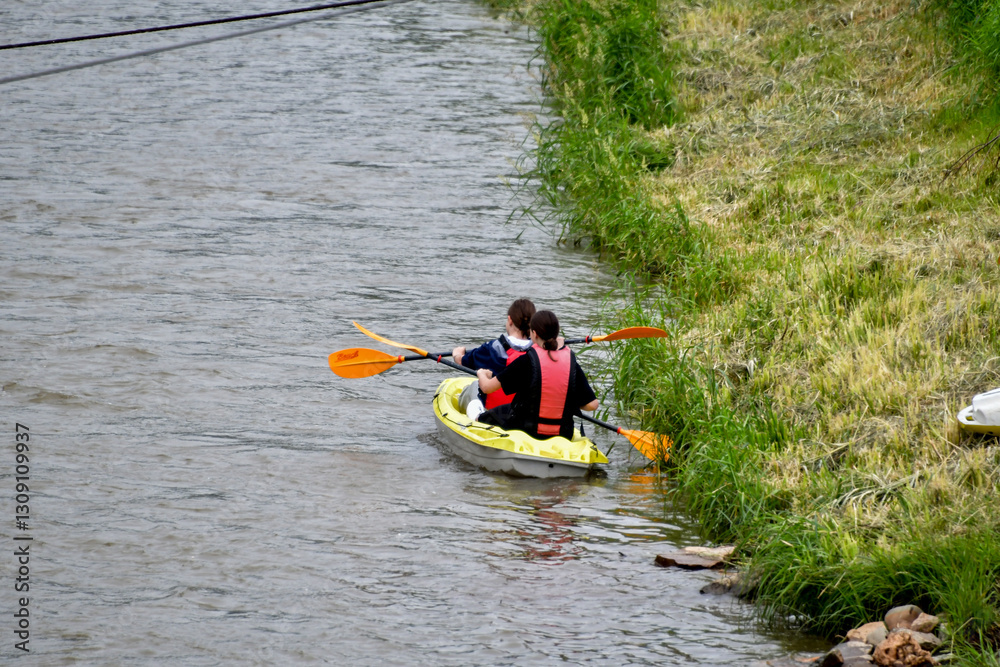 kayaking in the river kayaking in the river