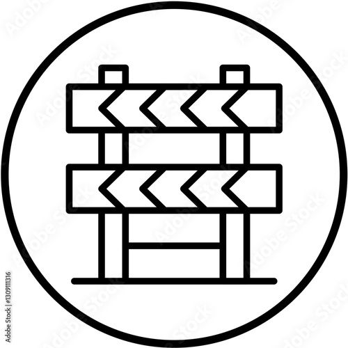 Construction Barrier Vector Design Icon Style
