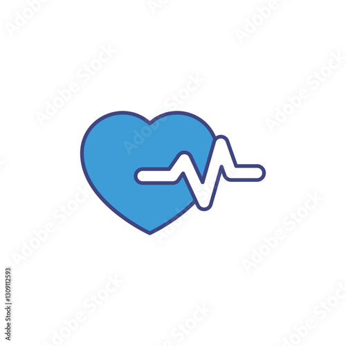 Heart Beats icon vector stock illustration