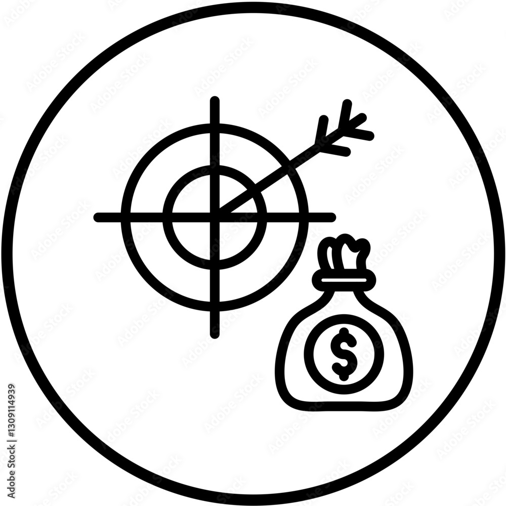Fototapeta premium Saving for a Goal Vector Design Icon Style