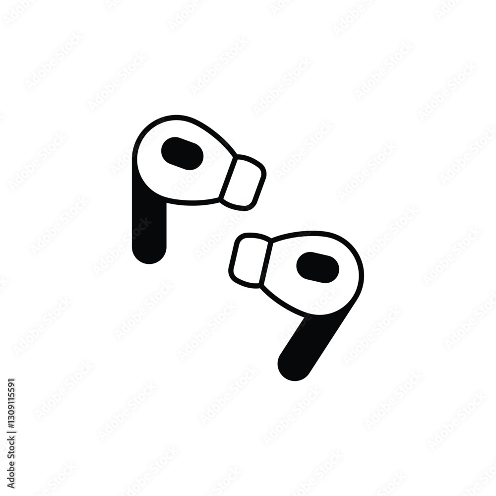 Wireless Earbuds icon vector stock illustration Wireless Earbuds icon vector stock illustration