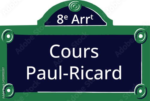 8e Arrt, Elegant Parisian Street Sign