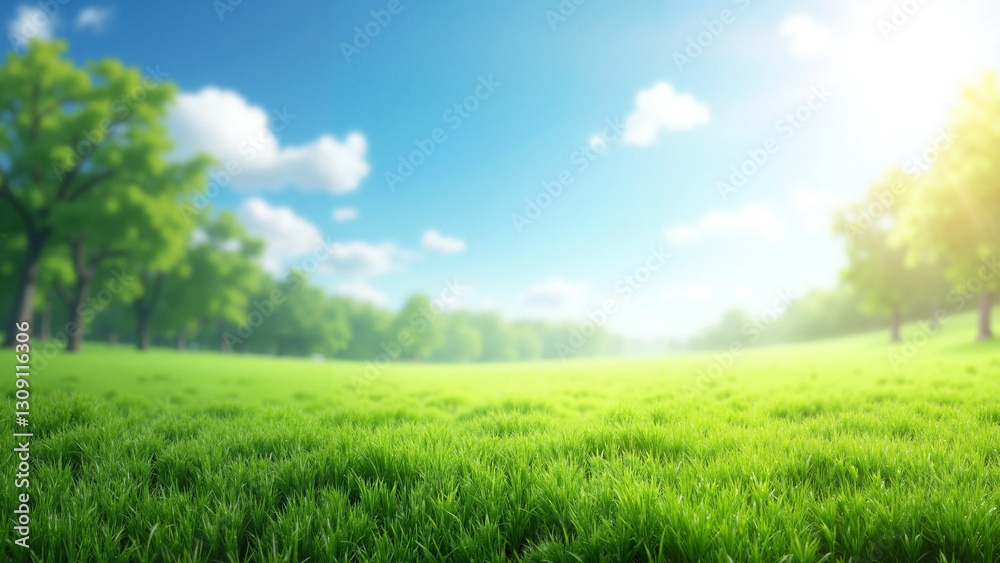 Vibrant Green Grass Field Under Blue Sky: Perfect Backdrop for Outdoor Lifestyle Marketing, Seasonal Campaigns, and Nature-Themed Advertising Vibrant Green Grass Field Under Blue Sky: Perfect Backdrop for Outdoor Lifestyle Marketing, Seasonal Campaigns, and Nature-Themed Advertising