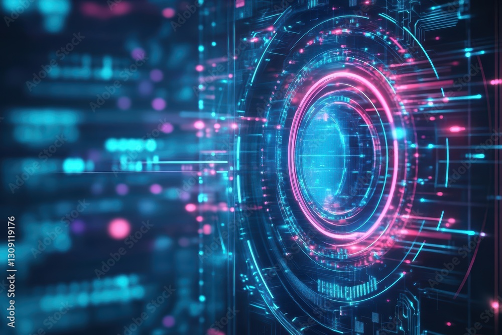 Futuristic Camera Design Showcased Against Vibrant Blue and Pink Background Highlighting Modern Aesthetics and Innovative Technology in Photography Art Futuristic Camera Design Showcased Against Vibrant Blue and Pink Background Highlighting Modern Aesthetics and Innovative Technology in Photography Art