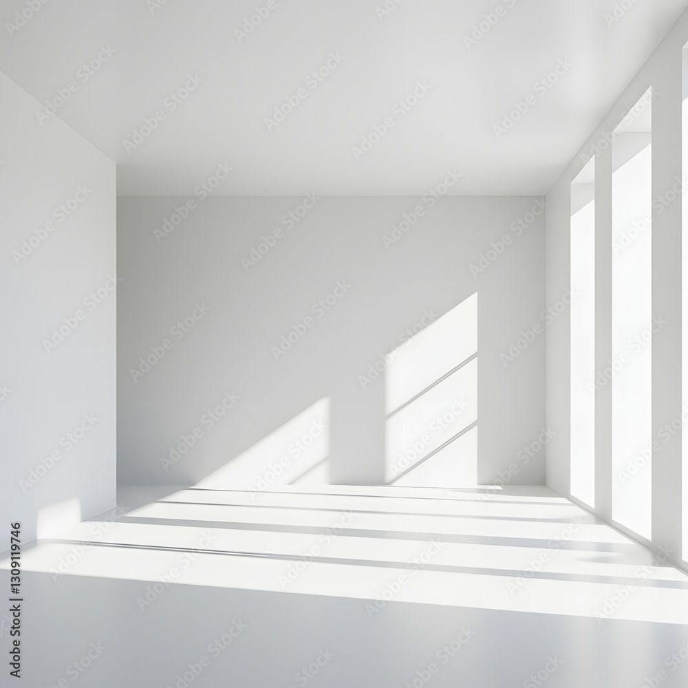 Fototapeta premium empty white room with stairs