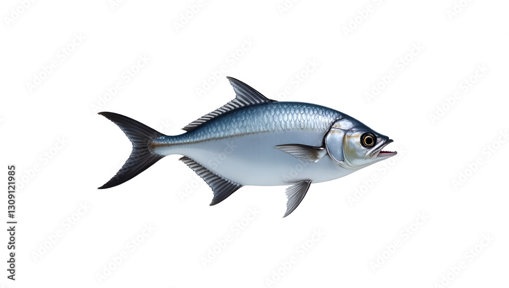 High-Resolution Stock Photo of a Sleek Silver Fish with Reflective Scales – Commercial Quality Image. High-Resolution Stock Photo of a Sleek Silver Fish with Reflective Scales – Commercial Quality Image.